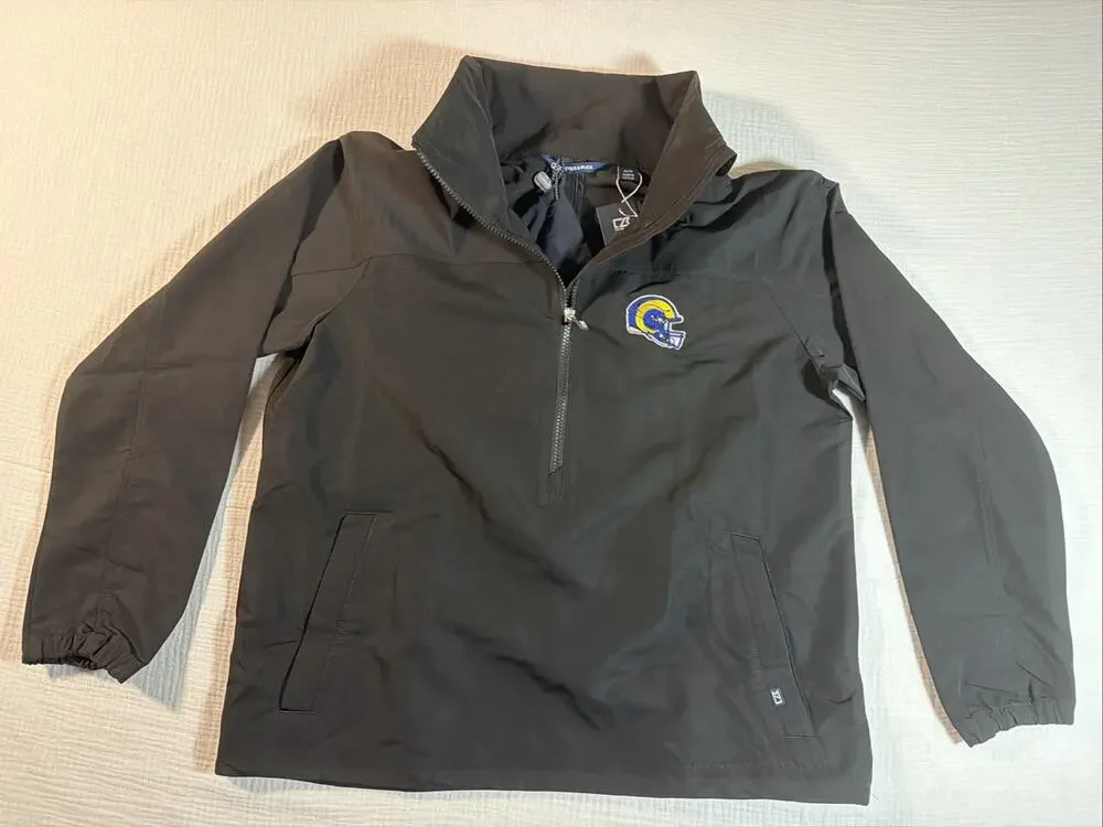 Cutter & Buck LA Rams Charter Eco Anorak Jacket Black Mens M